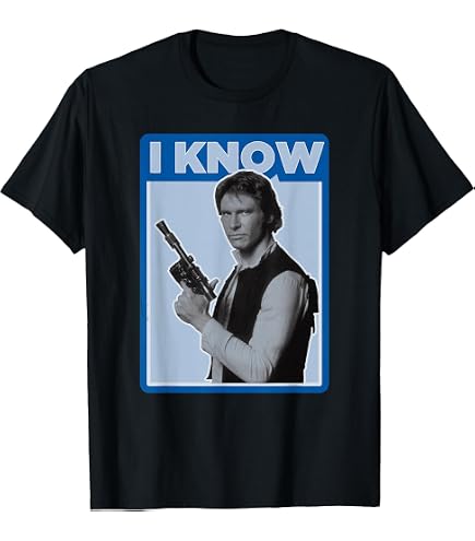 Amazon.com: Star Wars Han Solo I Know Classic Quote T-Shirt