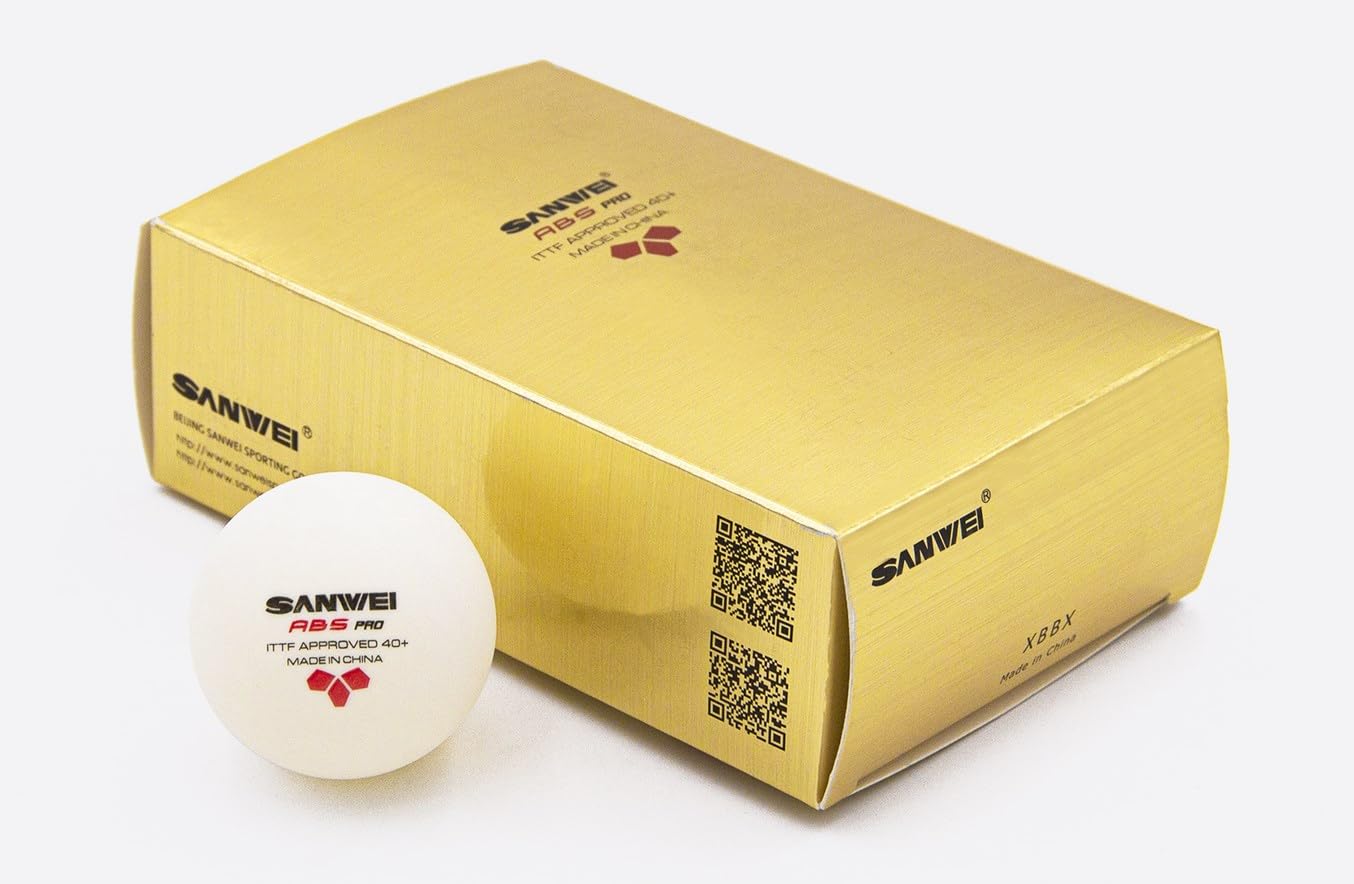 Sanwei 3 Star ABS Professional Table Tennis Balls - Pack of 6 - White - ITTF Approved Competition approved Ping Pong Balls