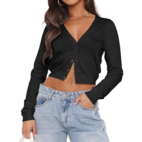 Amazon.com: Naileksi Women Y2K Button Down Knit Crop