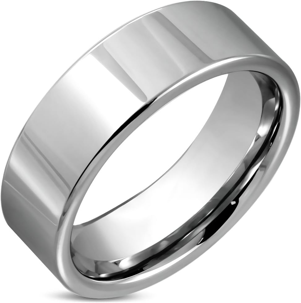 Tungsten Carbide High Polish Comfort Fit Flat Band Rin