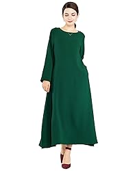 Zofocy Solid Color Women Abaya Modest Muslim Prayer