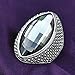 Mytys Vintage Black Marquise Crystal Silver Cocktail Ring Fashion Jewelry for Women