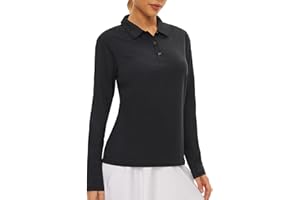 CASEI Women's Golf Shirt Long Sleeve Polo Shirt UPF50+ Sun Protection Moisture Wicking Quick Dry Golf Polo Shirt