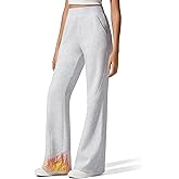 G4Free Fleece Lined Sweatpants Women High Elastic Waisted Work Pants Cotton Thermal Casual Warm Trousers with Pockets(Light Heather,M,28'')