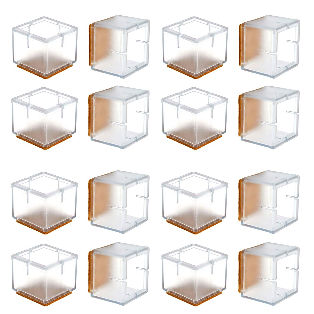 Buy WarmHut 16 Pcs Chair Leg Floor Protectors Caps, Transparent Clear Furniture Foot Covers