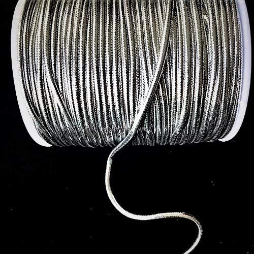 4mm Round Cord, Metallic Silver Cord (Price Per 20 Yards)