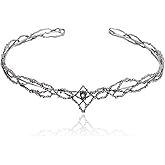 ANBALA Rhinestone Fairy Crown for Women Crystal Elf Crown Silver/Gold Circlet Costume Headwear for Men Renaissance Headpiece for Birthday Party Cosplay Halloween