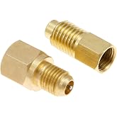 Aupoko R12 R22 to R134a Adapters, R134A Refrigerant Tank/Vacuum Pump Port Connection Adapters - 1/4" SAE Female x 1/2" ACME Male - Refrigeration Handling Charging Tool