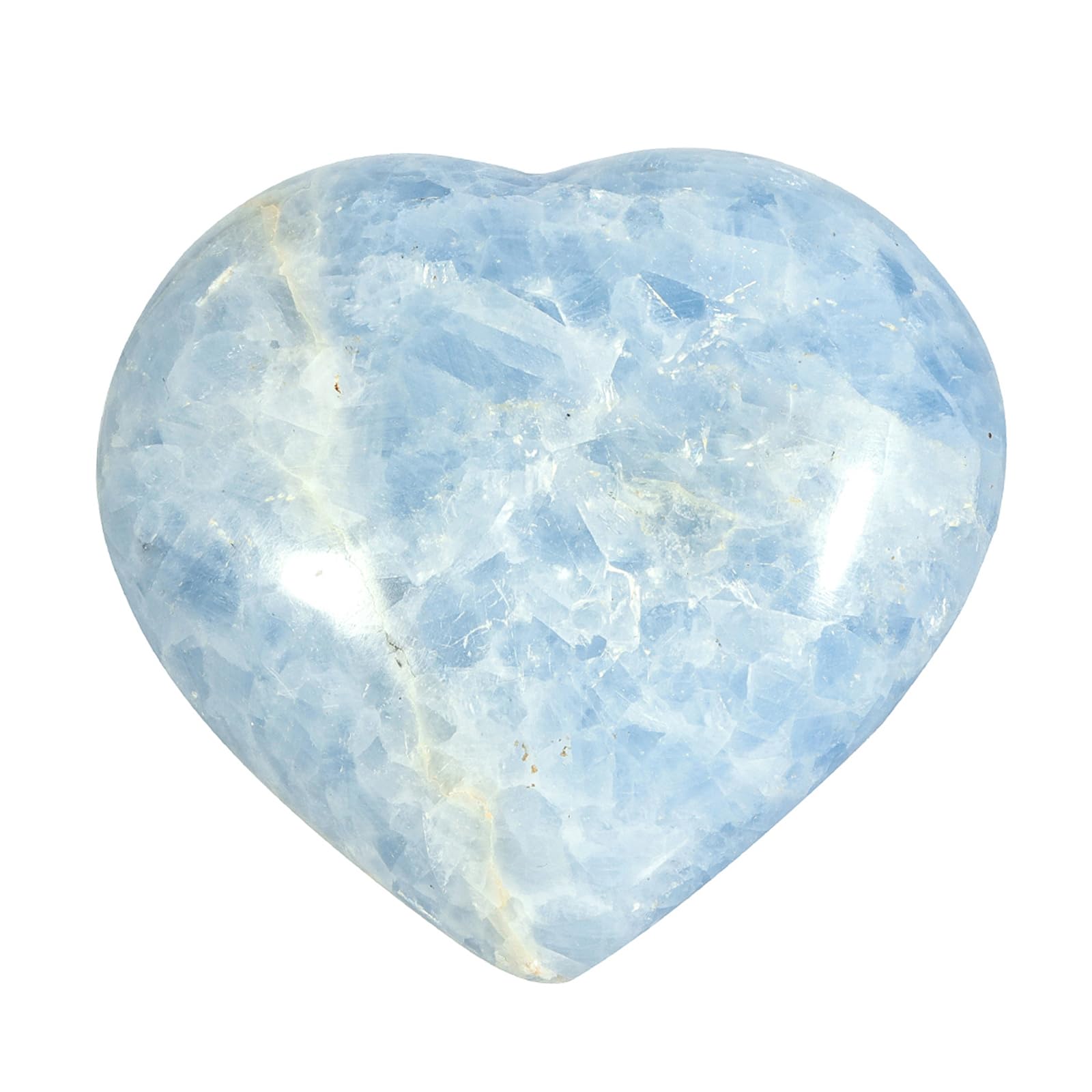 Nupuyai Natural Blue Celestite Crystal Heart Stone, Polished Worry Palm Stone Anxiety Relief, Reiki Healing Crystal Meditation Positive Energy Feng Shui Decor Home Office, 200-500g