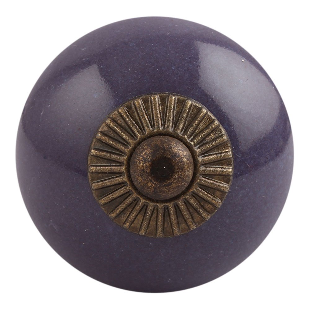IndianShelf Handmade 2 Piece Purple Round Solid Artistic Designer Drawer Pulls
