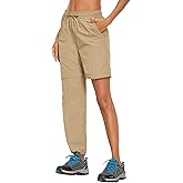PINSPARK Women's Hiking Zip Off Pants Waterproof Convertible Shorts Lightweight for Camping Sweatpants with Pockets