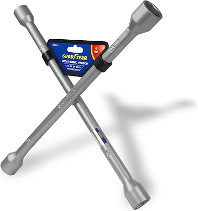 Goodyear Professional Fixed 4 Way Cross Wheel Wrench 17/19/21/23mm