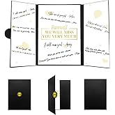 Vlipoeasn Farewell Guest Book Alternative Signature Congrats Certificate - Black Gold We Will Miss You Farewell Party Decorat