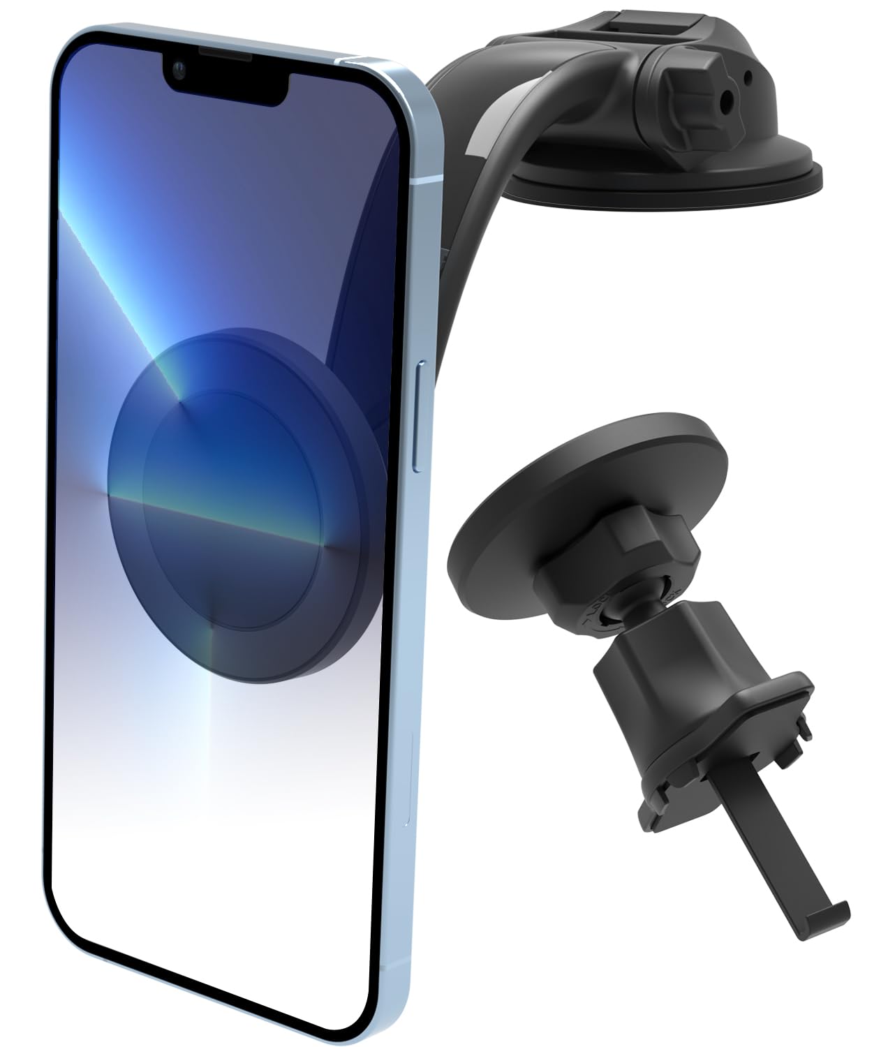 LYFPOOM 3 in 1 Car Mag-safe Phone Holder, [20xN52 Magnets] iPhone Car Mount for Dashboard/Windshield/Vent, Compatible with iPhone 15/14/ 13/12 Series, Mag-safe Cases and Android Phone.