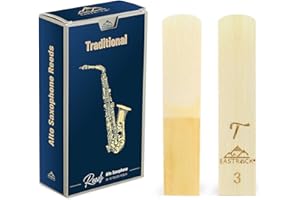 EASTROCK Traditional Alto Saxophone Reeds 2.0/2.5/3.0 Professional Alto Sax Reeds for Saxophone Beginner and Saxophonist Strength 3.0-10 Pack