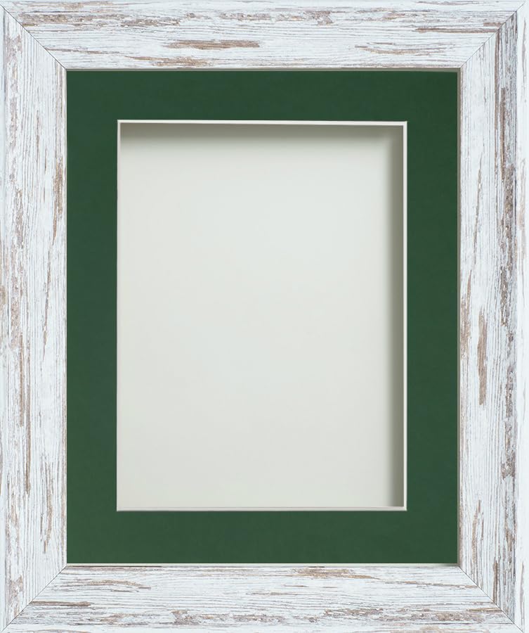 Frame Company Lynton Driftwood Photo Frame with Bottle Green Mount, 10x8 for 7x5 inch, fitted with perspex — image 1