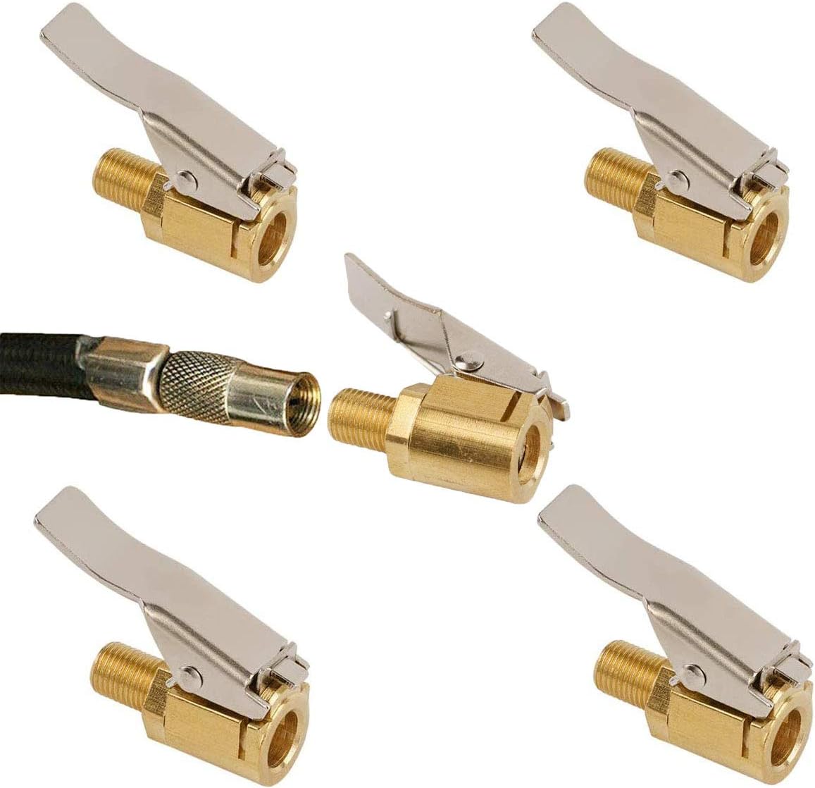 Osuter 8PCS Tire Air Chucks Copper Portable Tyre Valve Connector Car