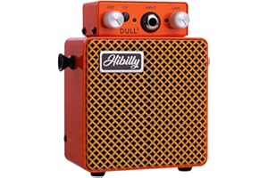 HIBILLY 2025 Full Metal Mini Pocket Guitar Amplifier and Micro Amp for Professional Performances and Practice Sessions - Dull 5 Sunset Orange