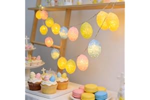 5.58 FT 10 LED Easter Lights for Easter Decorations, Colorful Eggs String Lights for Easter Garland Spring Wreath Decor, Ligh