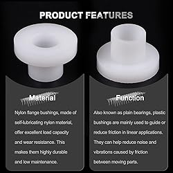 uxcell 20pcs Flanged Sleeve Bearings Plastic