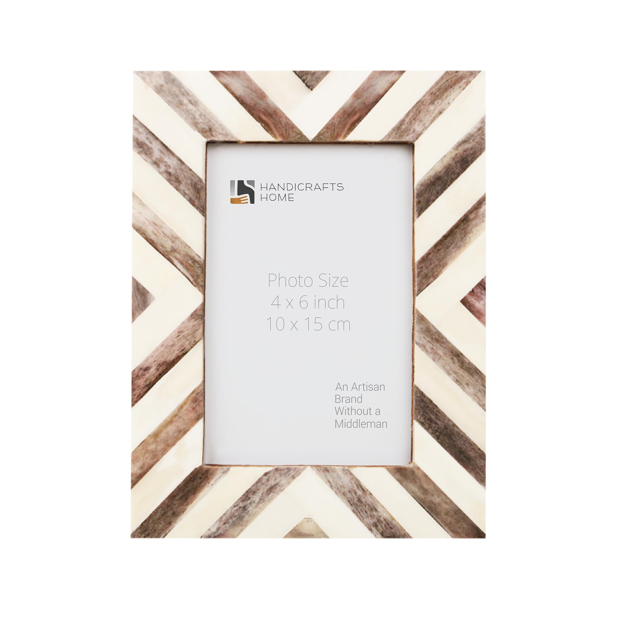 Handicrafts Home 4 by 6 Brown Vintage Picture Frame - Handmade Photo Frames for Rustic Farmhouse Decor, Modern Boho Wall Decor, Vintage Shelf Styling, Perfect for Wedding, Gift for Christmas & Holiday