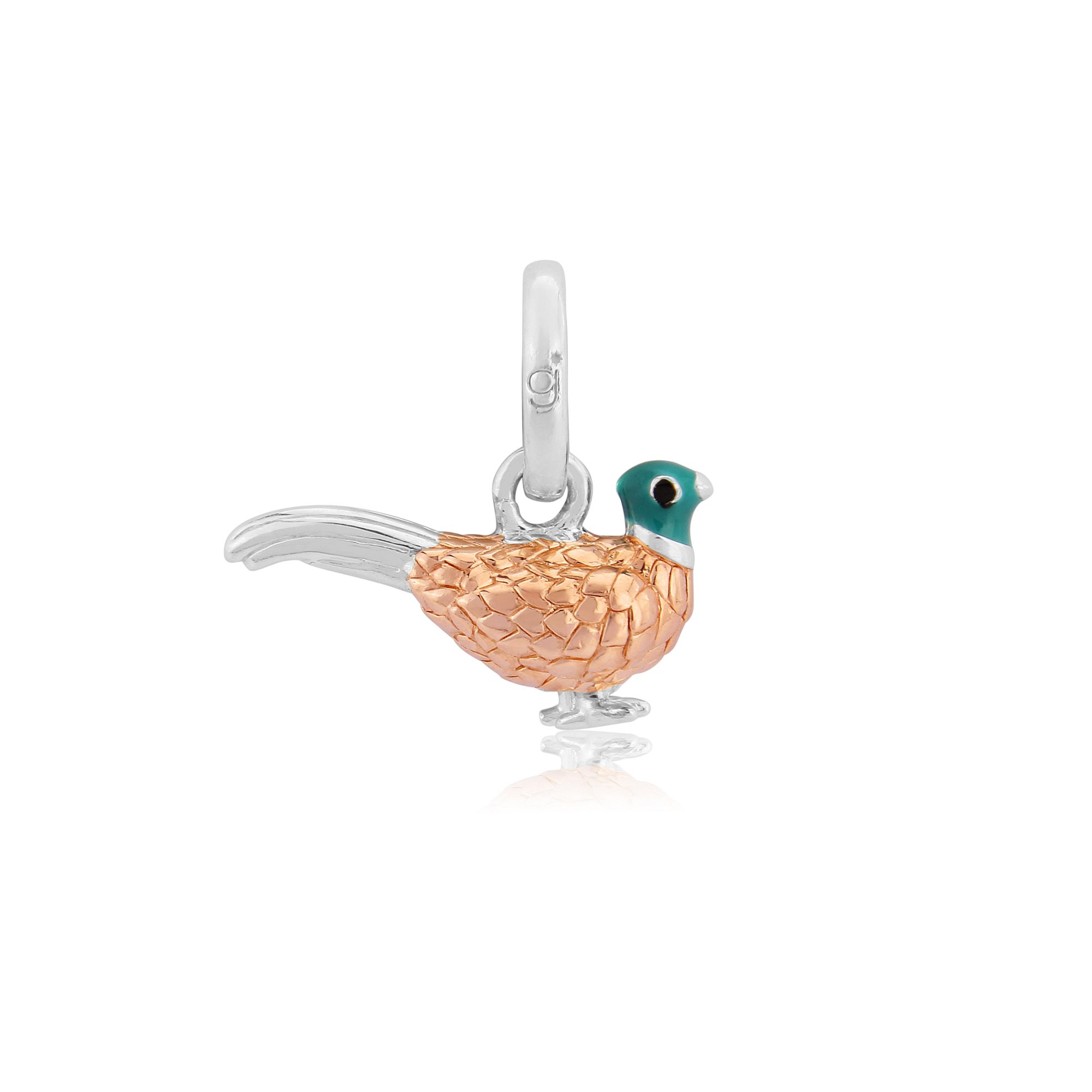 Gemma J Sterling Silver Pheasant Charm- compatible with most popular charm bracelets