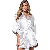 Turquaz Women's Bride Bridesmaids Silky Robe Satin Kimono Robes for Women Lingerie