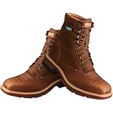 Twisted X Lacer 8in CellStretch Men's Distressed Saddle/Cognac Work Boot