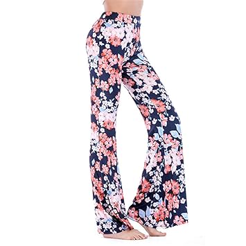 Morbuy Mujer Pantalones Palazzo Elasticos Sexy Vintage Bootcut