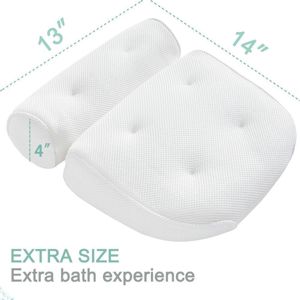 Idle Hippo Bath Pillow Bathtub Spa Pillow with 6 Upgraded Non-Slip Suction Cups, Extra Thick Bathtub Cushion for Head, Neck, Back and Shoulder Support, Fits Jacuzzi & Hot Tubs: Home Improvement