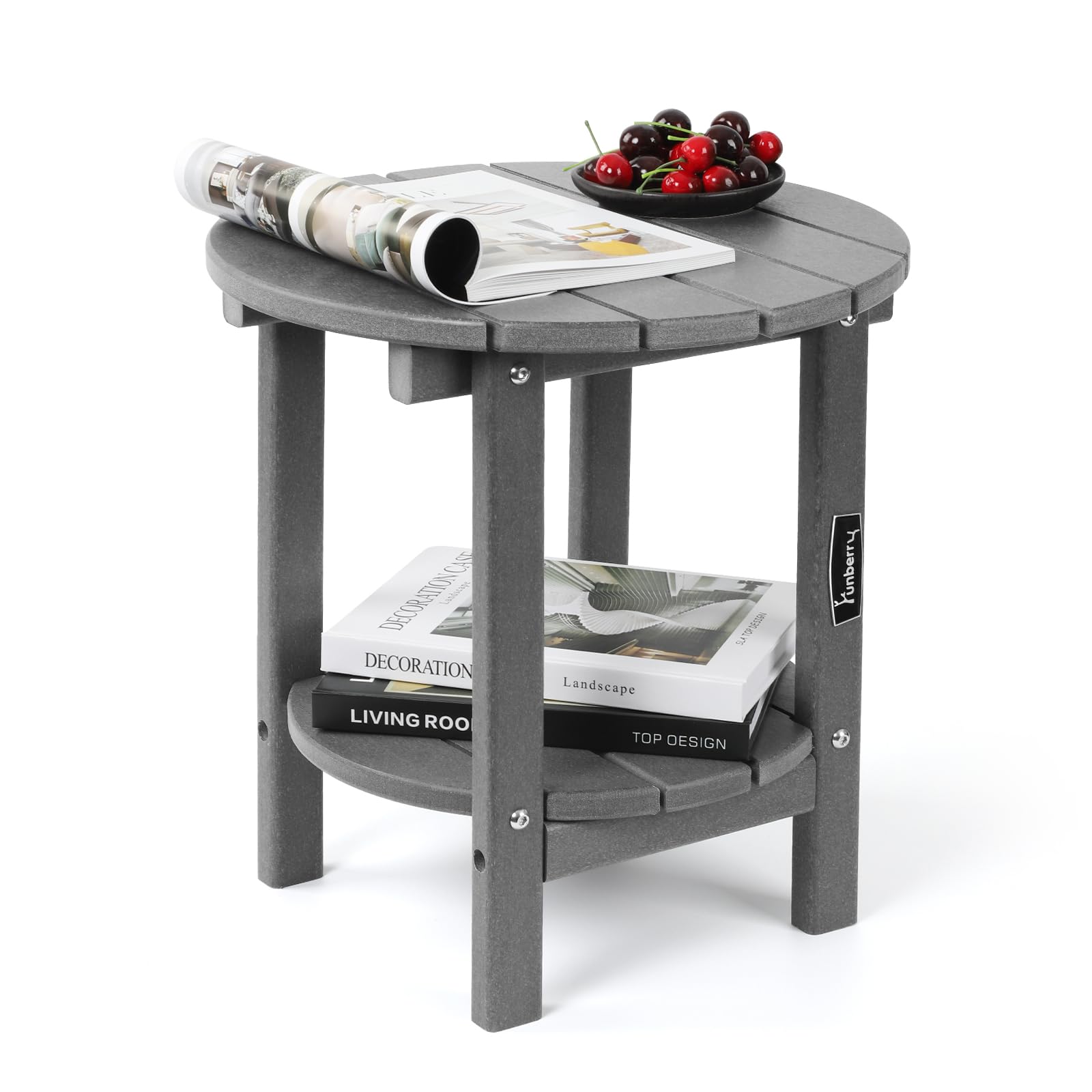 thumbnail image 2 of LOENIY Outdoor Side Table 2 -Tier Adirondack Table HDPE Patio Side Table Weather 2 of 10