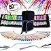 60 Gel Pens Set Multi-Colored Art Set Rainbow Coloring Pens with Glitter pen, Metallic pen, Pastel, Neon & Classic in Protective Roll-Up Case by Fly Pen