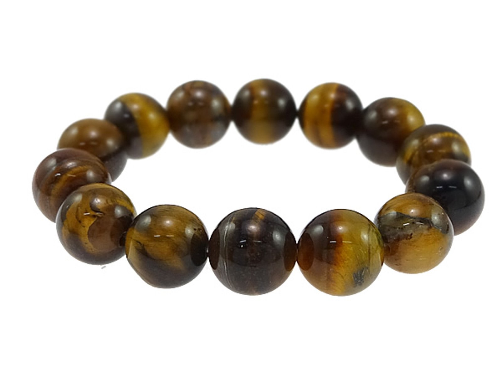 Vifaleno Tiger Eye Bracelet, Natural, Round, 12mm