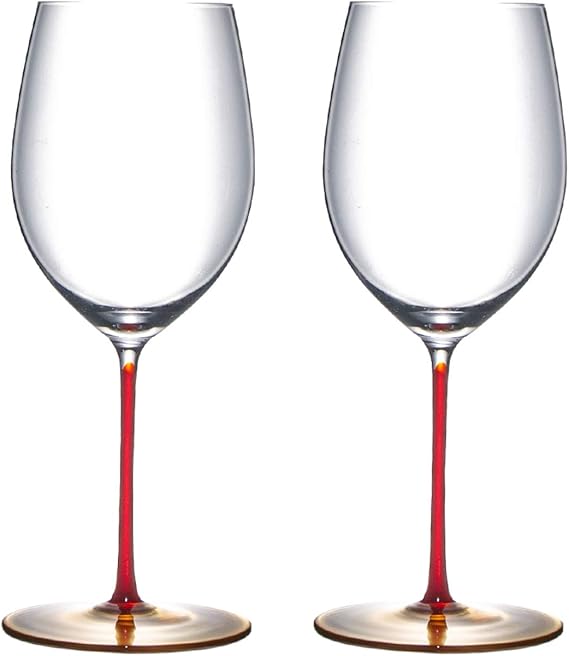 Amazon Com Crystal Wine Glasses With Long Stem Colored Set Of 2 20oz Red Wine Glass For Wedding Party Anniversary Different Wines Water Lead Free Kitchen Dining amazon com