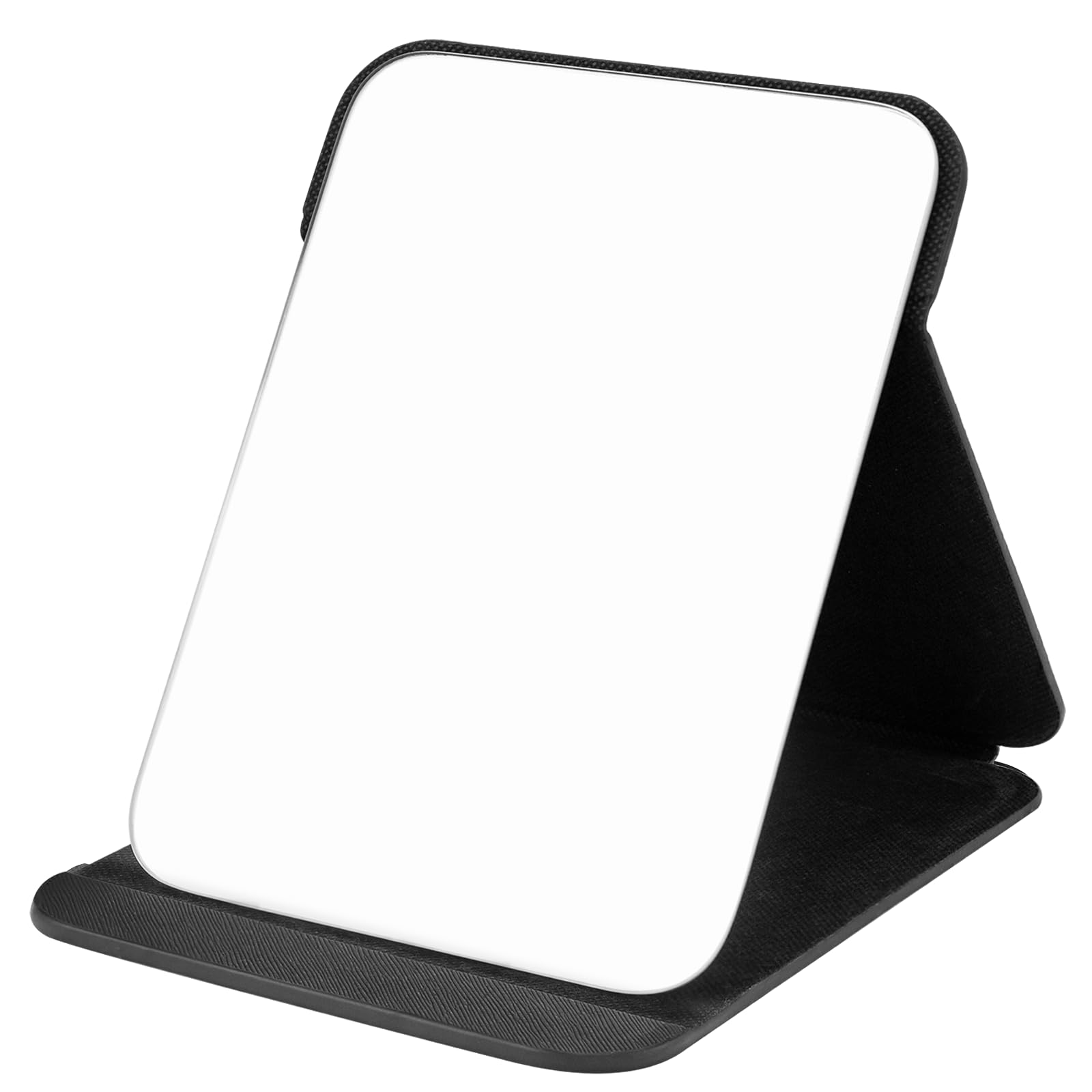 OWLKELA 20x15cm Portable Folding Mirror, Super HD Compact Makeup Mirror, Black PU Leather Travel Mirrors, Free Standing Vanity Mirrors, Tabletop Foldable Mirrors