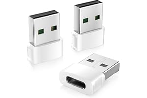 KIT 3 USB-A to USB-C Adapter — Compact USB 3.0 Male to USB-C Female Converter Fast Data Transfer and Charging Compatible with