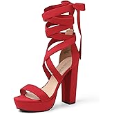 DREAM PAIRS High Heels Chunky Block Platform Heels for Women Strappy Gladiator Sexy Open Toe Heels Dressy Pumps Sandals