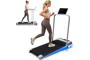 Yagud Walking Pad with 8% Incline, 3 in 1 Treadmill for Home & Office, 2.5HP Under Desk Treadmill with Handle, Portable Tread