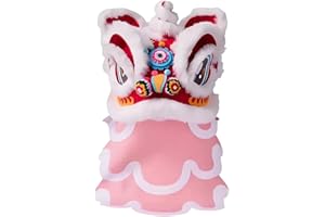 Lilihuimaoyi Lion Dance Head DIY Lion Dance Craft Material Kit Handmade Non Woven Headgear Traditional Dragon Year Supplies S