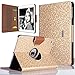 ULAK iPad Air Case, 360 Degrees Rotating Stand Protective Case for iPad Air (2013 Release) Bling Honeycomb Cover with Auto Sleep/Wake Feature (Gold)