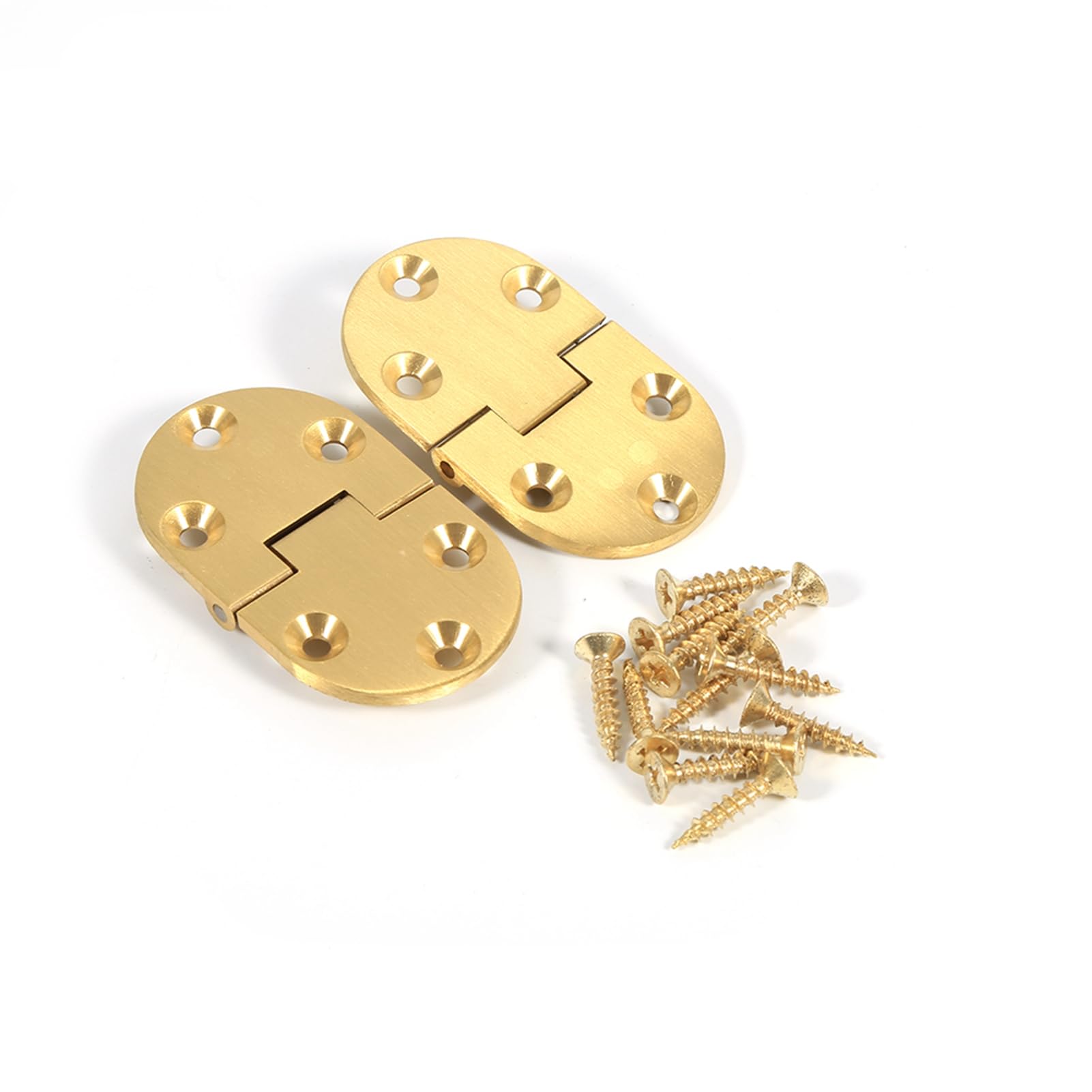 Hyuduo 2 Pcs Cabinet Hinge, 2-1/2" x 1-1/2" Brass, Polished, Traditional/Classic, Gold