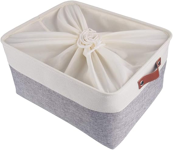 SOCOHOME Große Aufbewahrungsbox aus Stoff, Verdicktes Leinen Stoff Korb