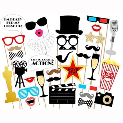 Hollywood Party Photo Booth Props Kit Hollywood Oscar Movie