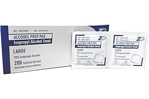 JOINTOWN Alcohol Prep Pads, Large Size 200-Pack - Sterile, Individually-Wrapped, Medical-Grade Isopropyl Cotton Swabs