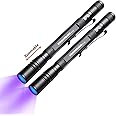 COSMOING UV Flashlight Pen, LED 395nm Ultraviolet Flashlight, Zoomable Blacklight Flashlight IP54 Waterproof Detector for Pet Urine, Cat Dog Stains, Bed Bug, Household Wardrobe Toilet - 2 Pack