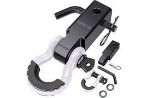 AUTOBOTS Shackle Hitch Receiver 2", 45,000 Lbs Break Strength Heavy Duty Receiver with 5/8" Screw Pin, 3/4" D Ring Shackles, 