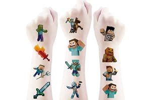 40pcs M.i.necraft Temporary Tattoos. Cartoon M.in.ecraft Themed Birthday Party Favors, Gifts, Home Activities, Class Prizes, 