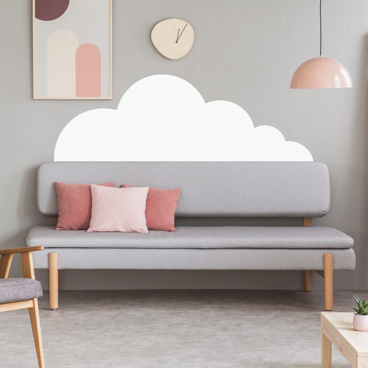 ROOMMATES White Cloud Giant XL Headboard Peel and Stick Wall Stickers, Vinyl, White, Double