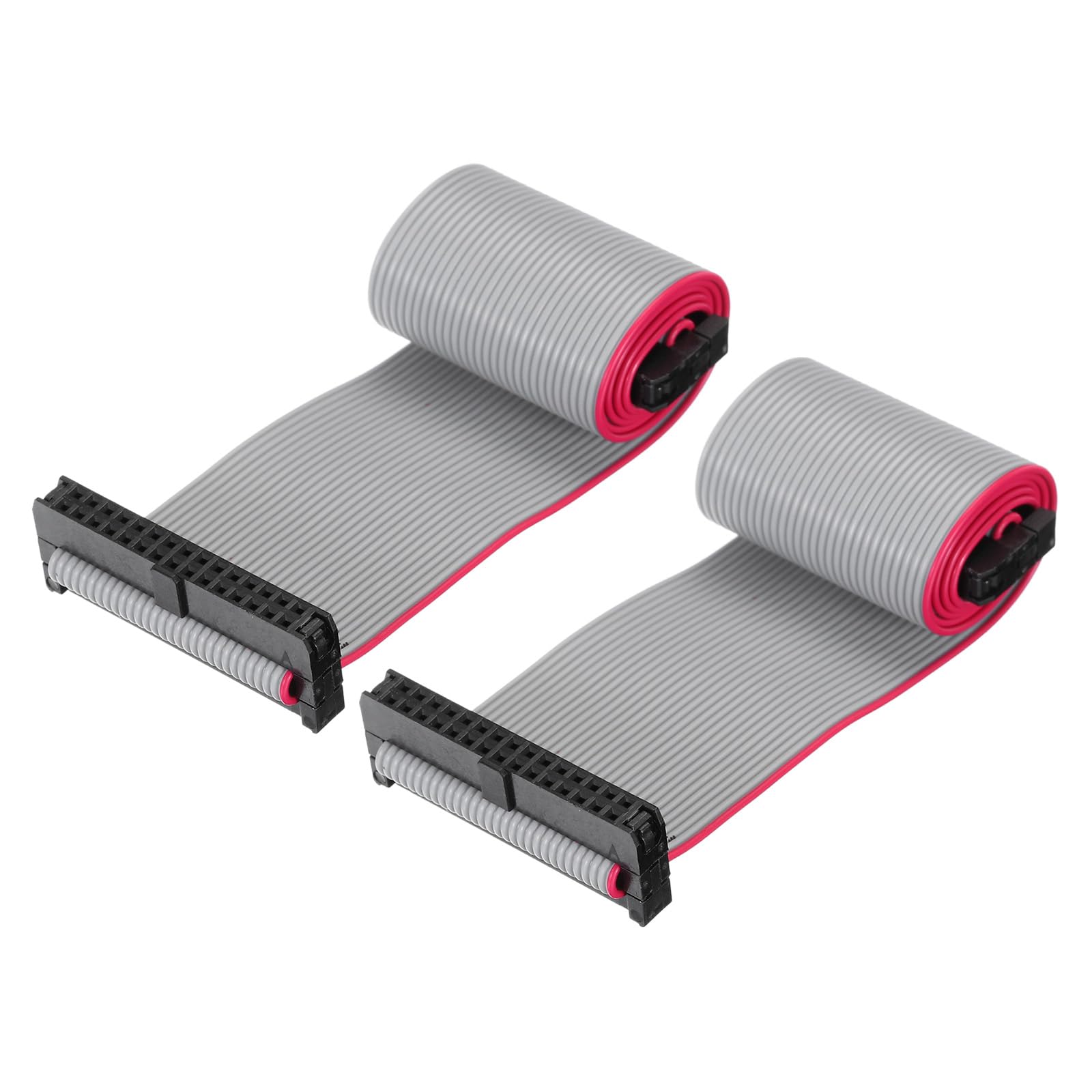 Photo 1 of MECCANIXITY IDC 30Pin Flat Ribbon Cable, 2.0mm Pitch FC to FC Connector 30cm Length Grey Jumper Wire for Computer LED Display DVD, 2Pcs