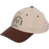 Calhoun Bob Ross “Happy Little Trees” Corduroy Hat – Officially Licensed Adjustable Cap with Embroidered Design | Two-Tone Be
